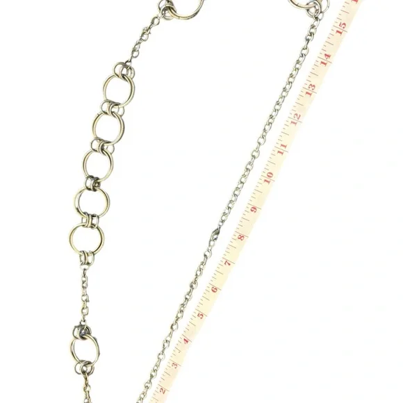 Express Silver Tone Waist Belt Adjustable To 38” MED Double Circles Boho Western - Picture 8 of 15